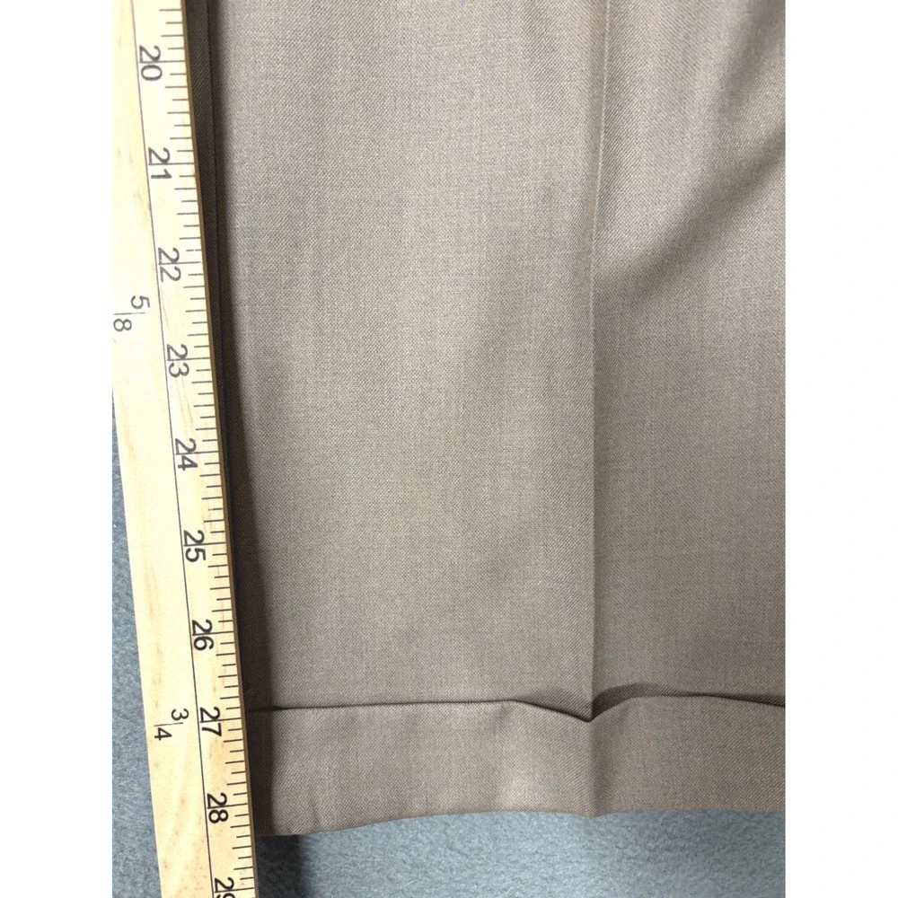 Louis Raphael Rosso Tan Pleated Cuffed Slacks Mens 34x30 Khaki Dress Pants